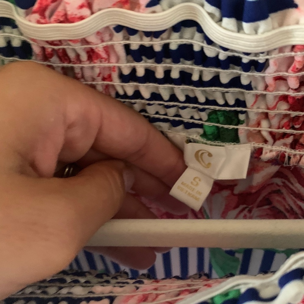 Off the Shoulder Striped Floral Top🌺 - Picture 3 of 5